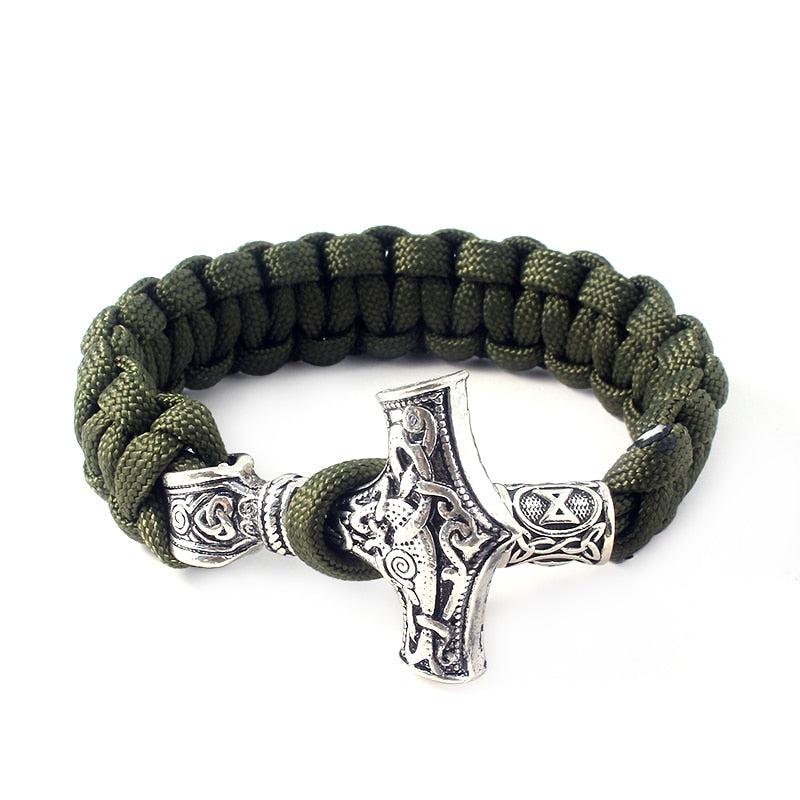Norse Mythology Rune Bracelets for Men - Hammer of Thor, Valknut, Yggdrasil, Scandinavian Style Bangle Jewelry